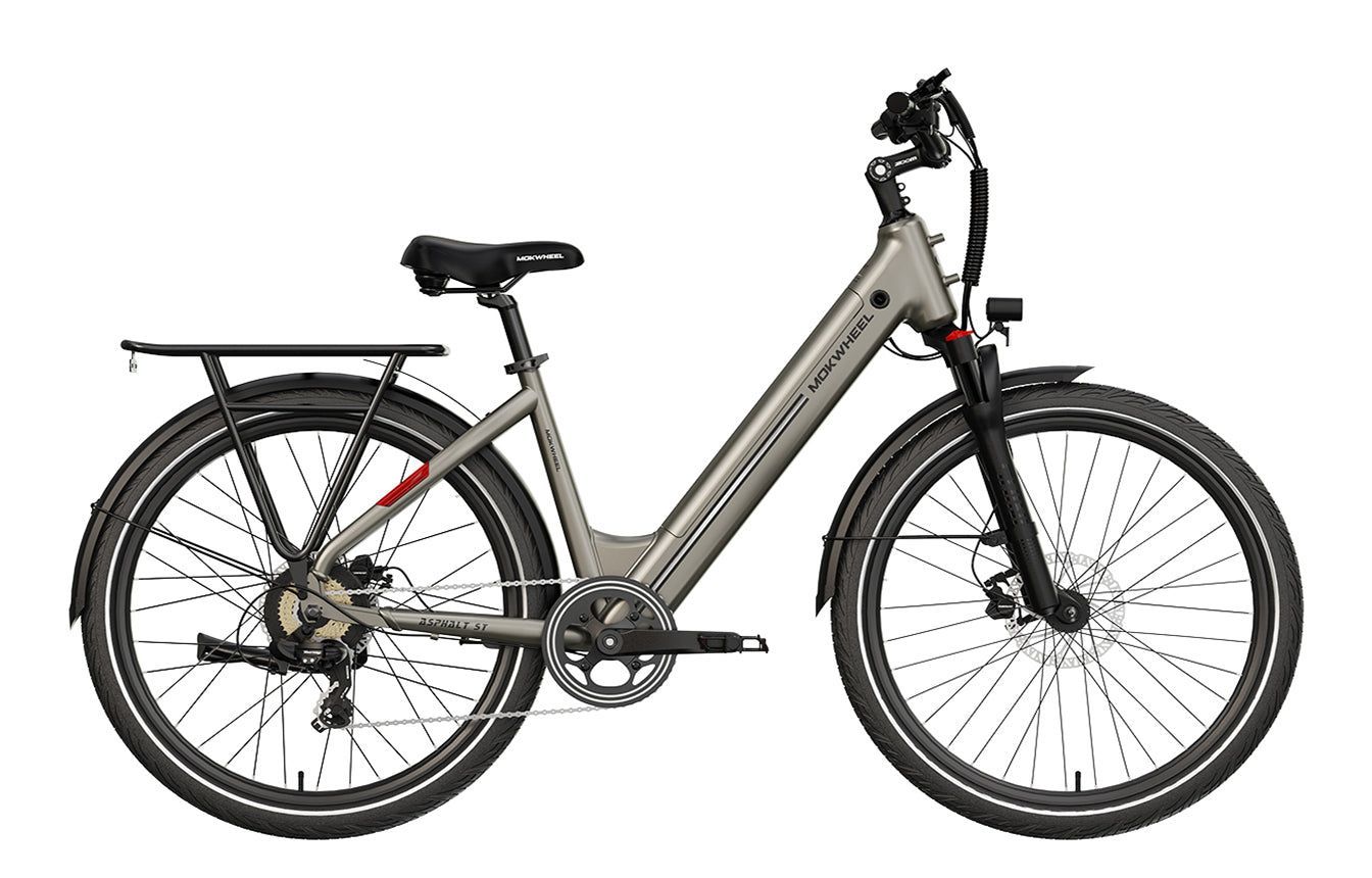 Mokwheel Asphalt ST 1.0 all-terrain e-bike, anti-theft function, turn signals, solar charging, hydraulic brakes, torque sensors.