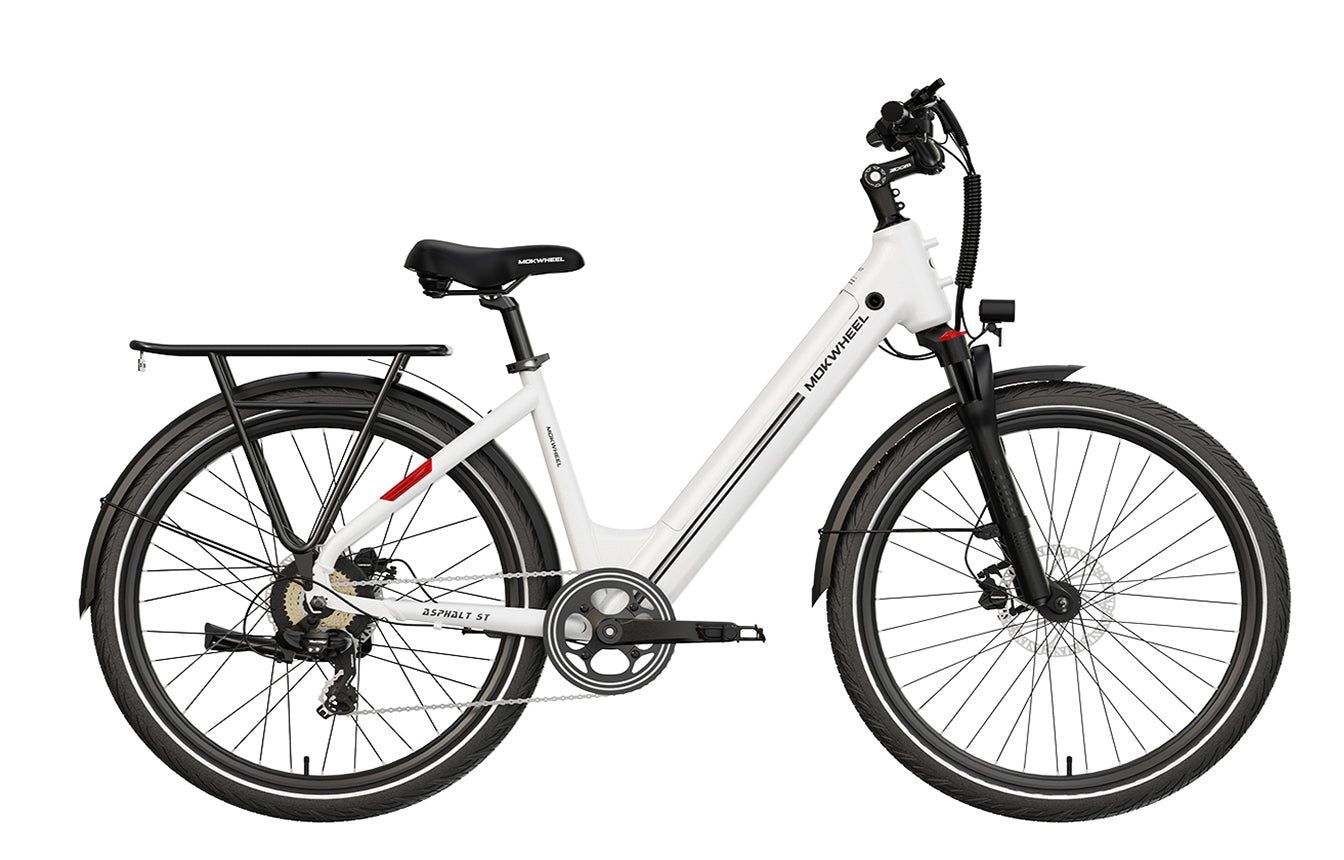 Mokwheel Asphalt ST 1.0 all-terrain e-bike, anti-theft function, turn signals, solar charging, hydraulic brakes, torque sensors.