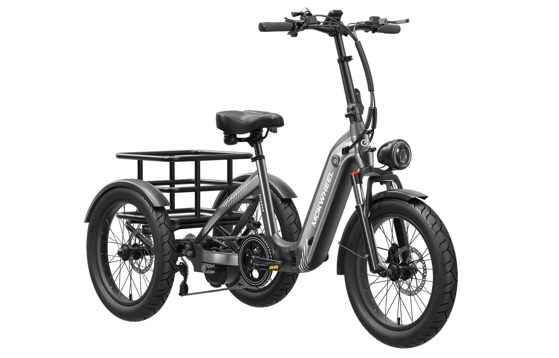 Granite
Balance or safety is the most common praise for it.
Equipped with a robust rear motor and a large rear rack, this electric tricycle allows you to transport everything from everyday necessities to gear for weekend escapes. Perfect for urban commuting and transporting family cargo.