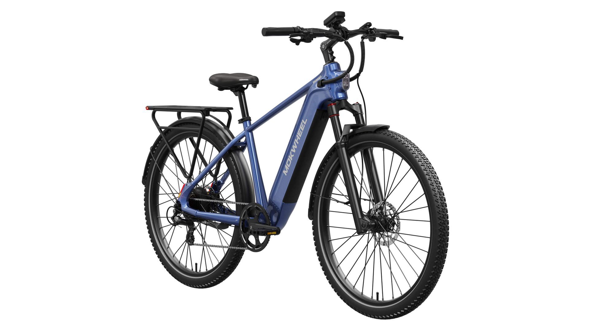Mokwheel Tarmac, 750W motor, all-terrain e-bike, anti-theft function, turn signals, solar charging, hydraulic brakes, torque sensors. 2 wheels. Urban commuting. Higher Speeds, longer distances.