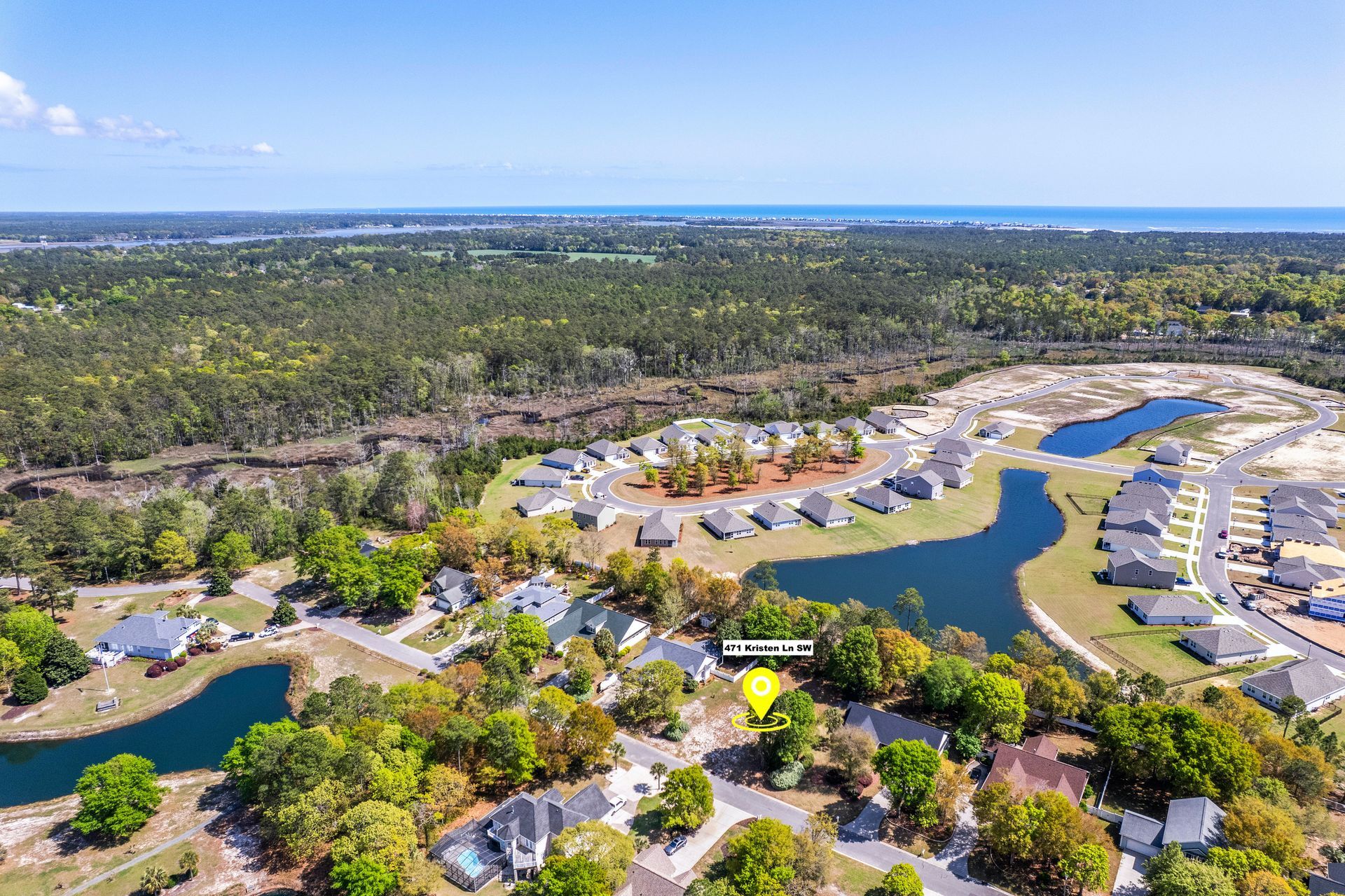 aerial view 471 Kristen Lane SW Supply NC 28462