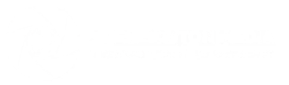 A black and white close-up shows a human eye with a stylized, detailed iris featuring a geometric, diamond-like pattern.