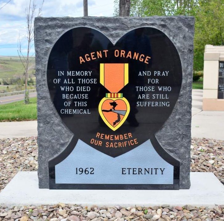 A heart shaped memorial for agent orange and pray for those who are still suffering