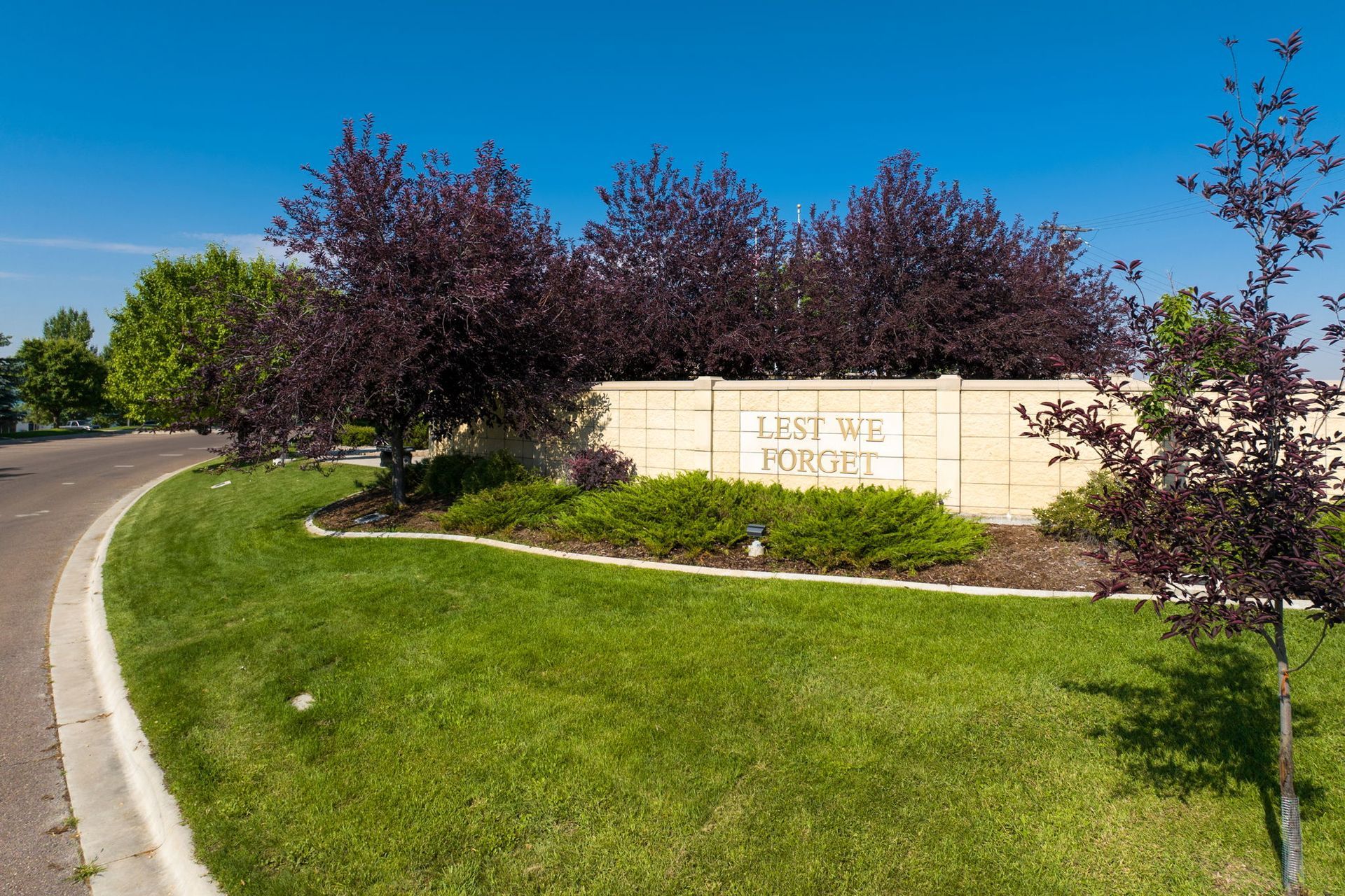 A sign on the side of a road that says `` let us trust ''.