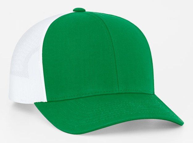 Green and white trucker hat.