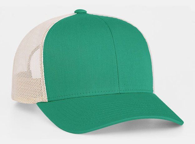 Green and tan trucker hat.