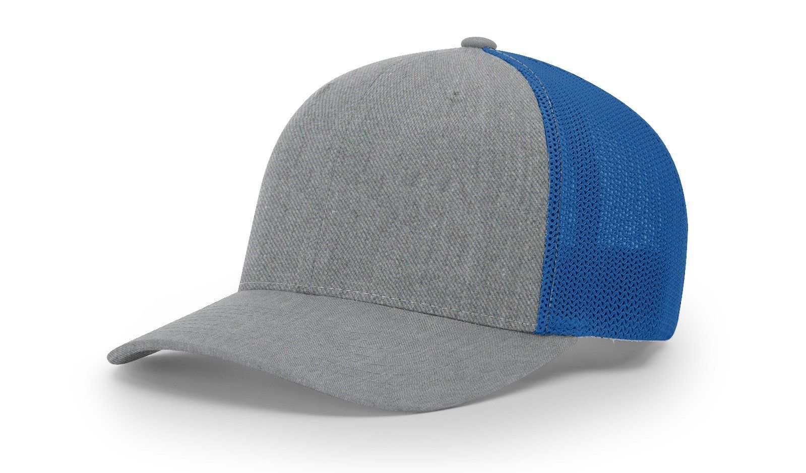 Grey and blue baseball cap.
