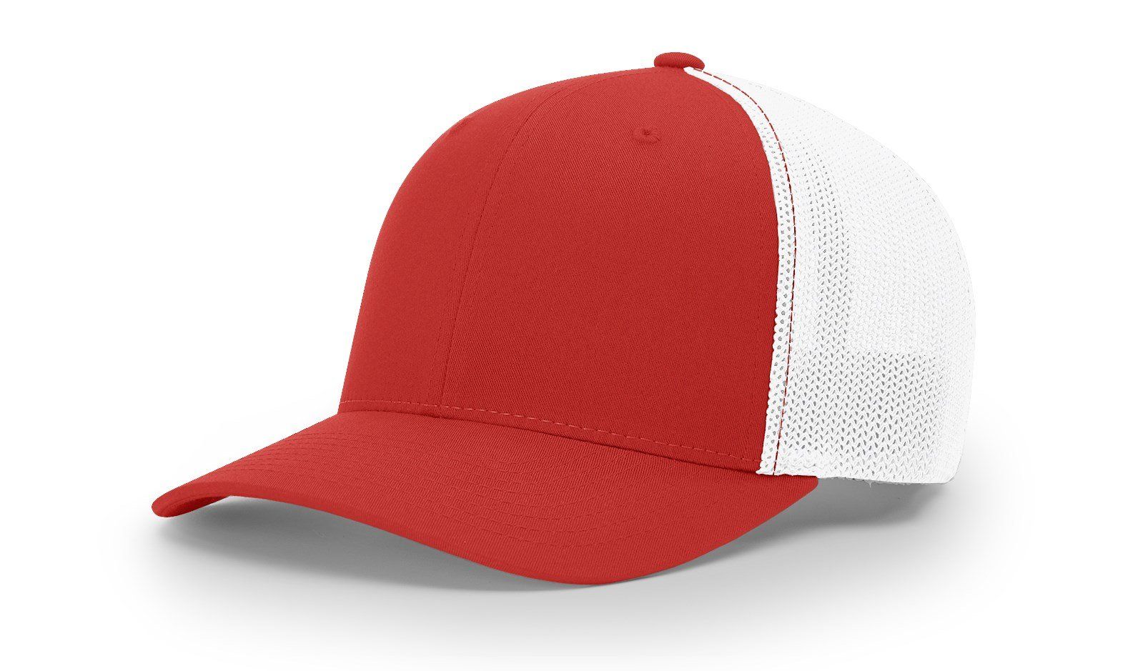 Red cap with white mesh back.