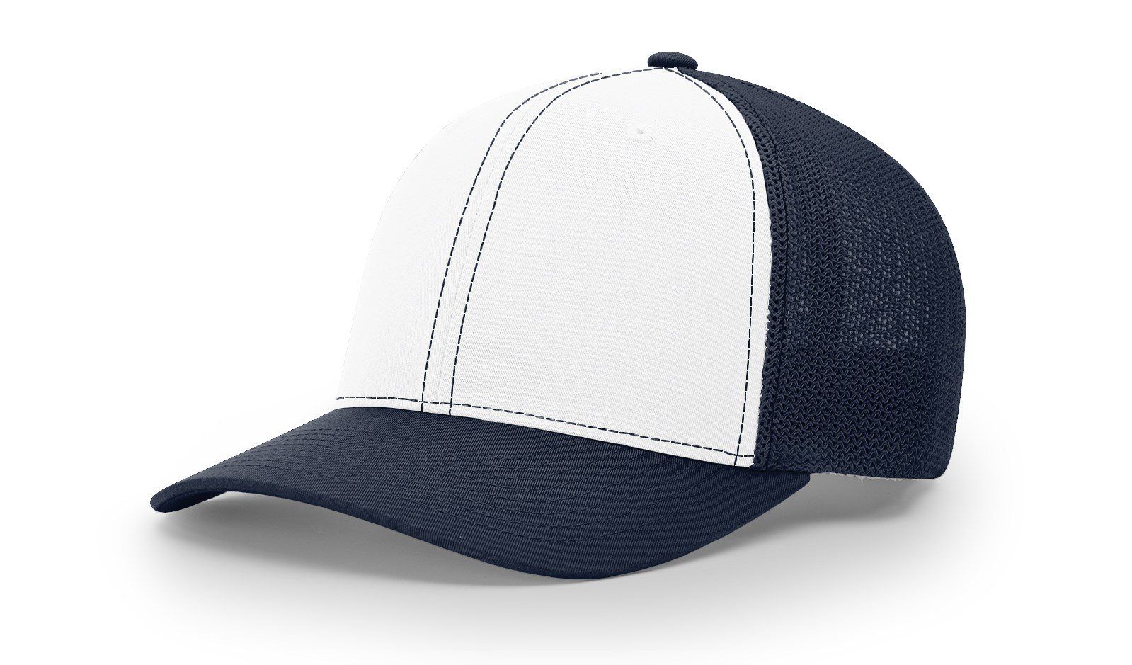 Navy and white baseball cap.