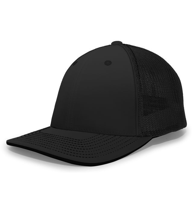 Black baseball cap with a mesh back.