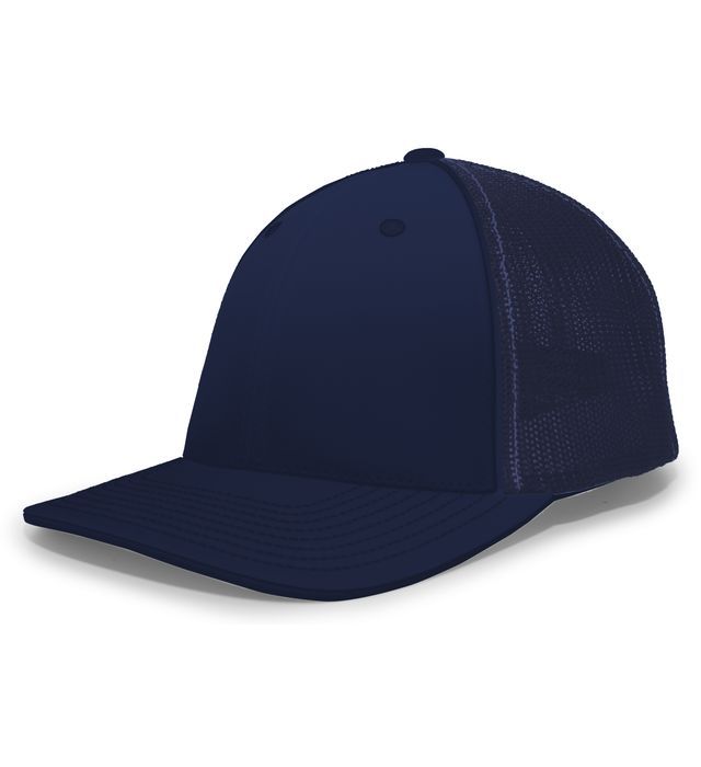 Navy blue baseball cap with a mesh back.