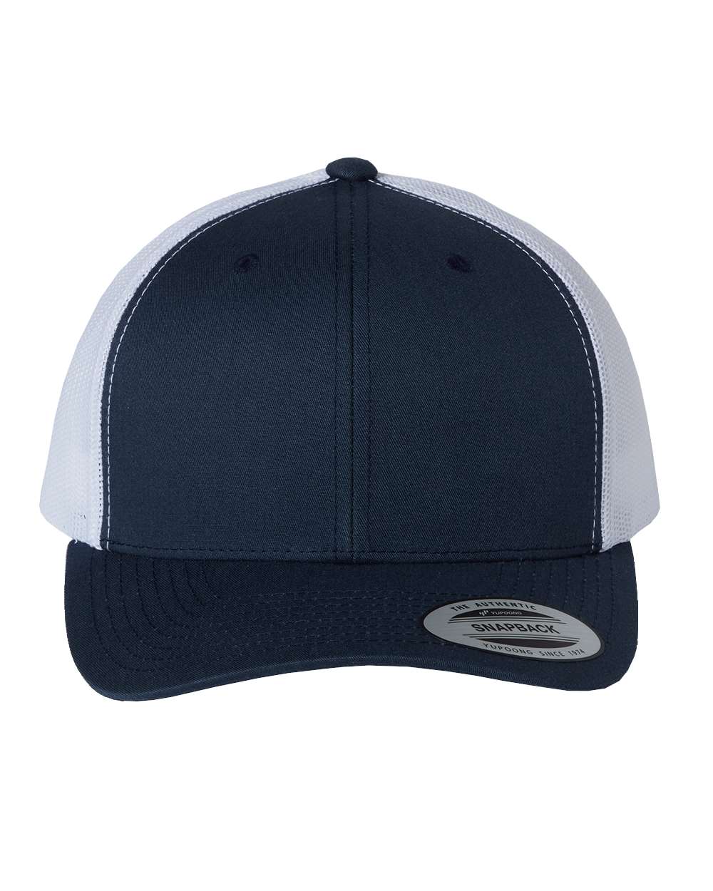 Navy and white trucker hat.