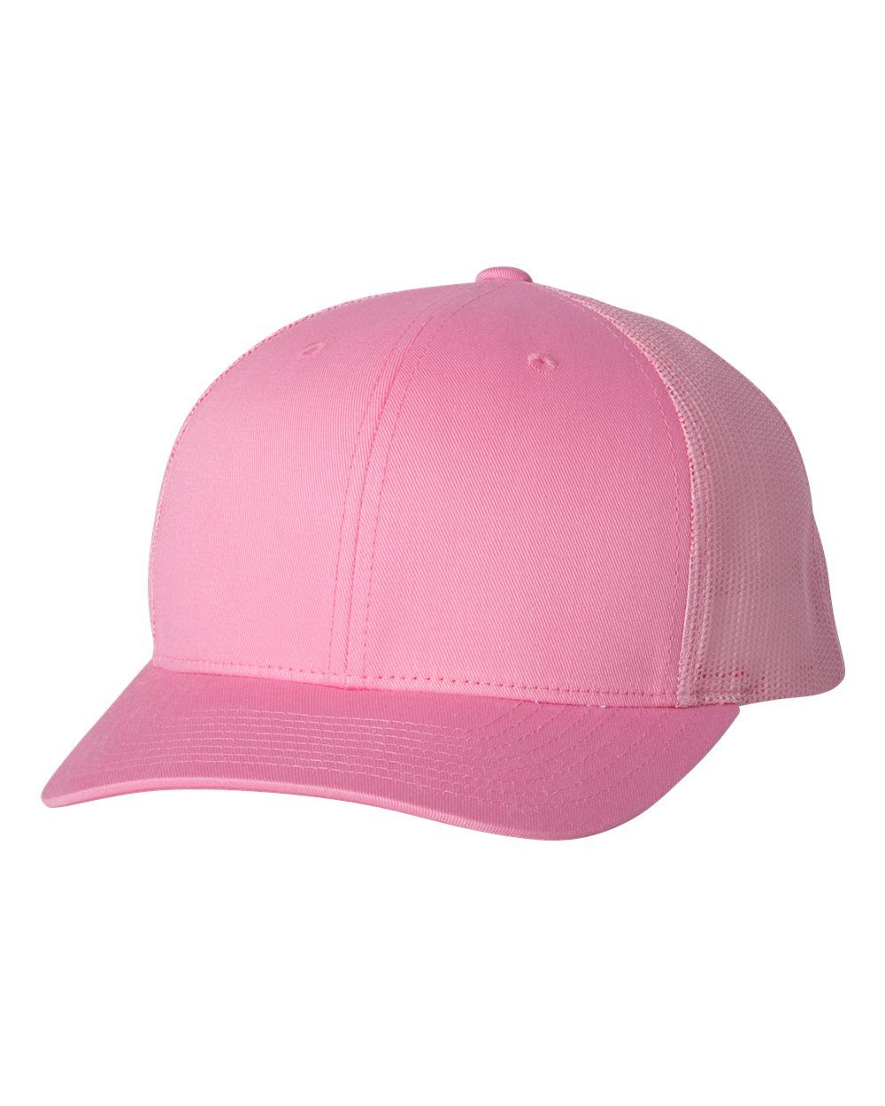 Pink baseball cap.