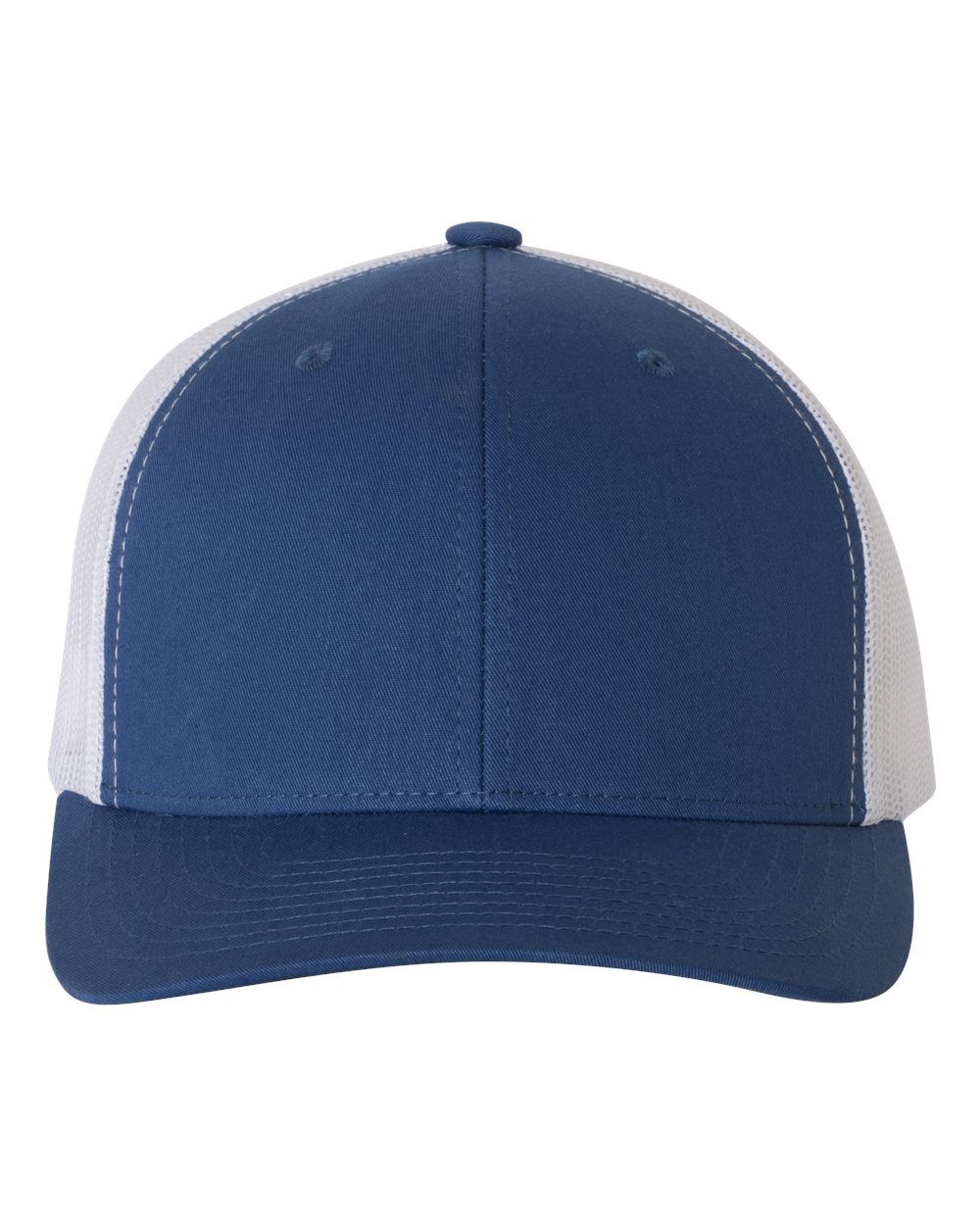 Blue and white trucker hat.