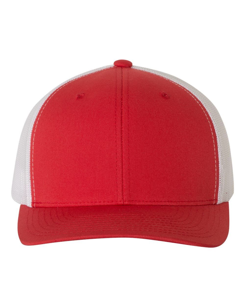 Red and white trucker hat.