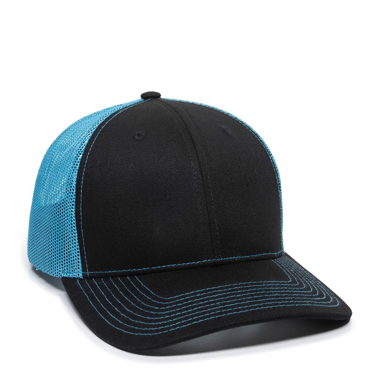 Black and blue trucker hat.
