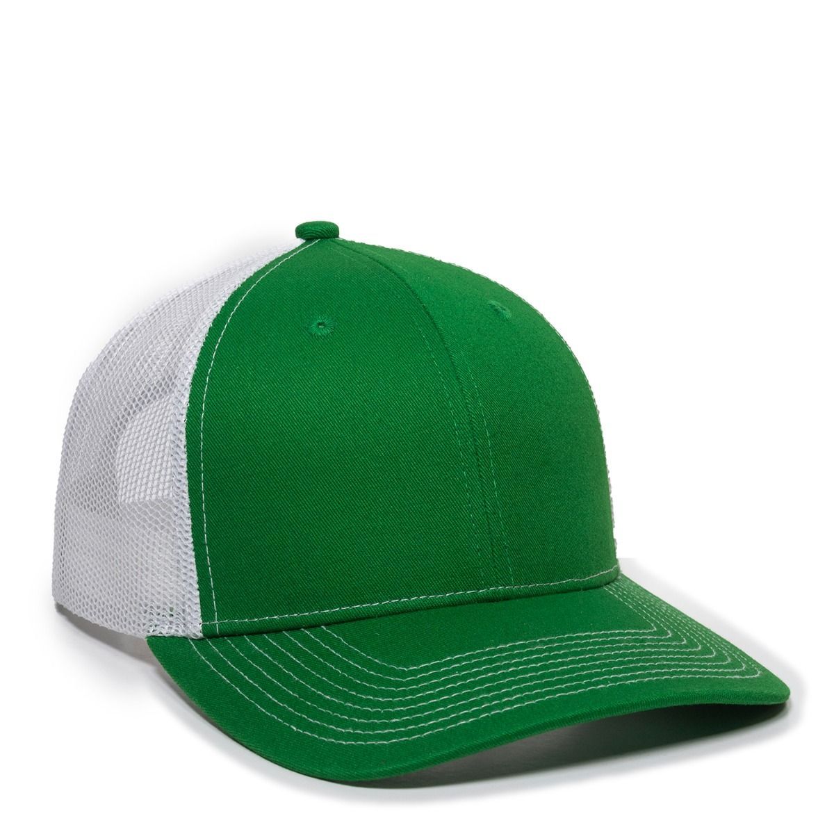 Green and white trucker hat.