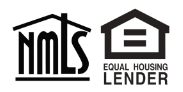 A black and white logo for nmls and equal housing lender.