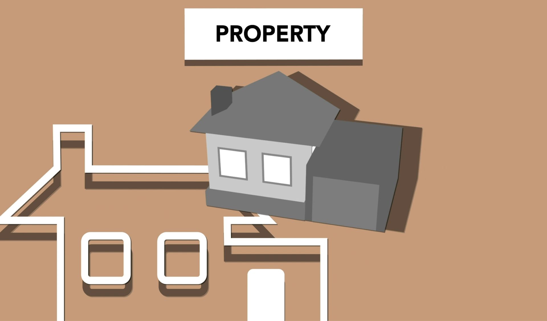 An illustration of a house with the word property above it