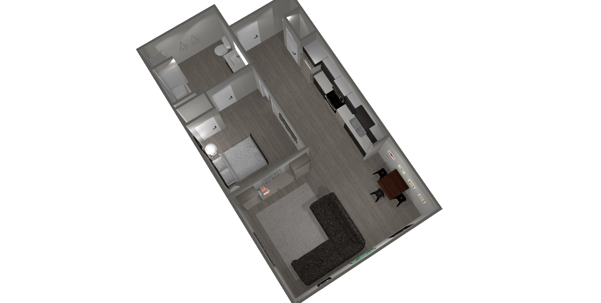 Unit C image, 1 bed and 1 bath