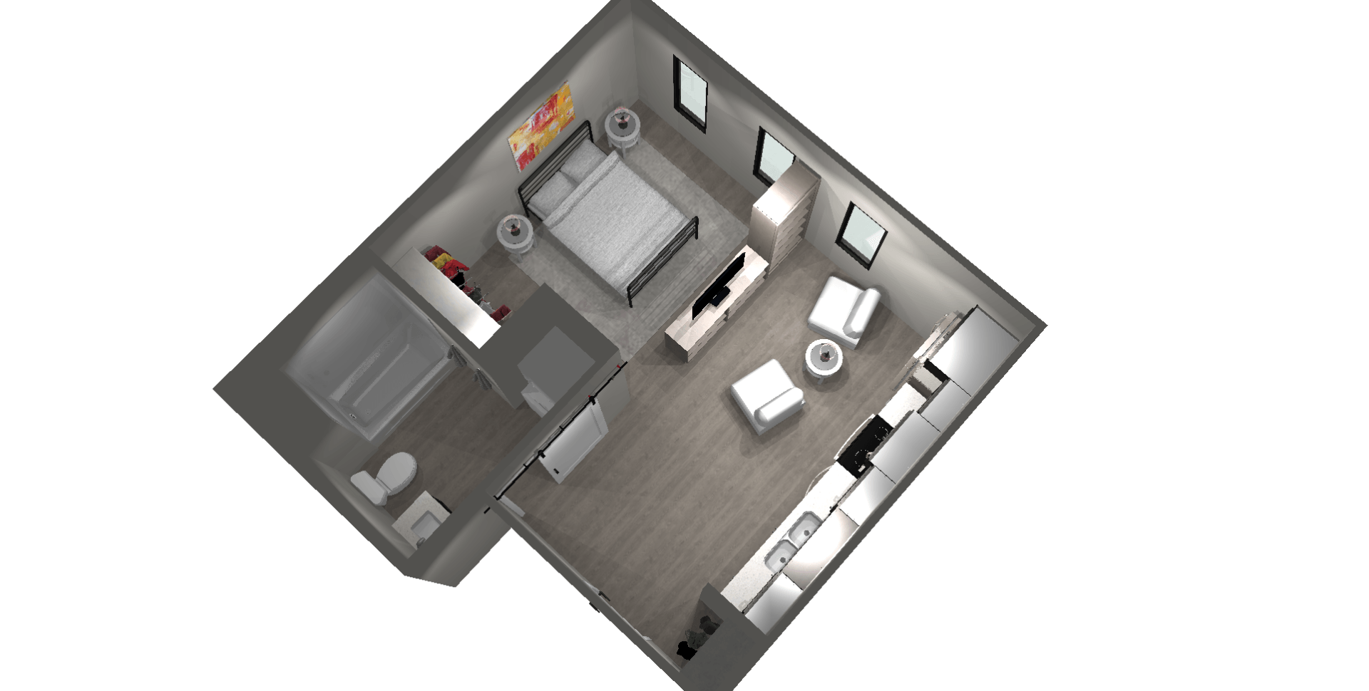 Unit H image 6, 1 bed and 1 bath