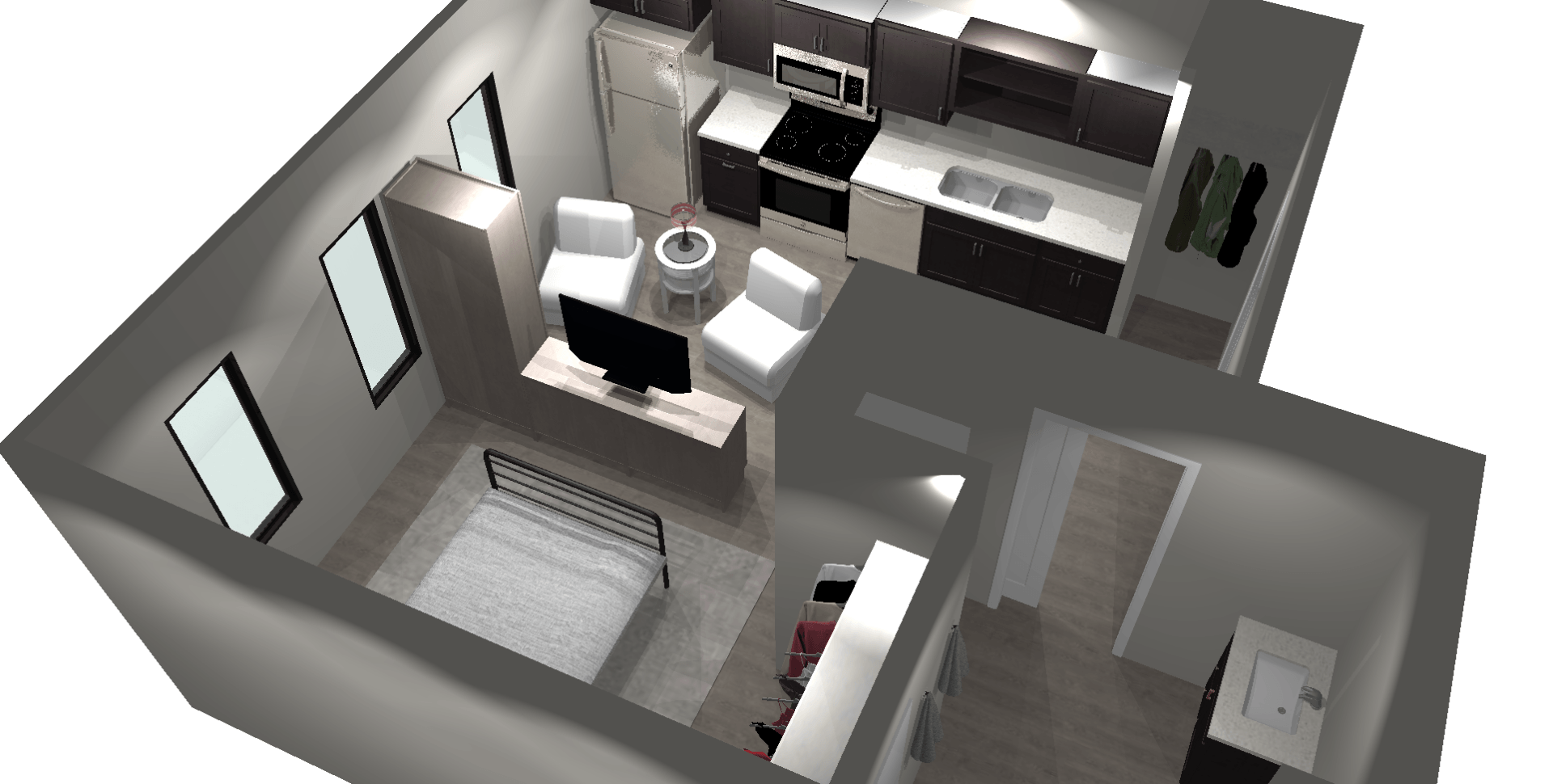 Unit H image 3, 1 bed and 1 bath