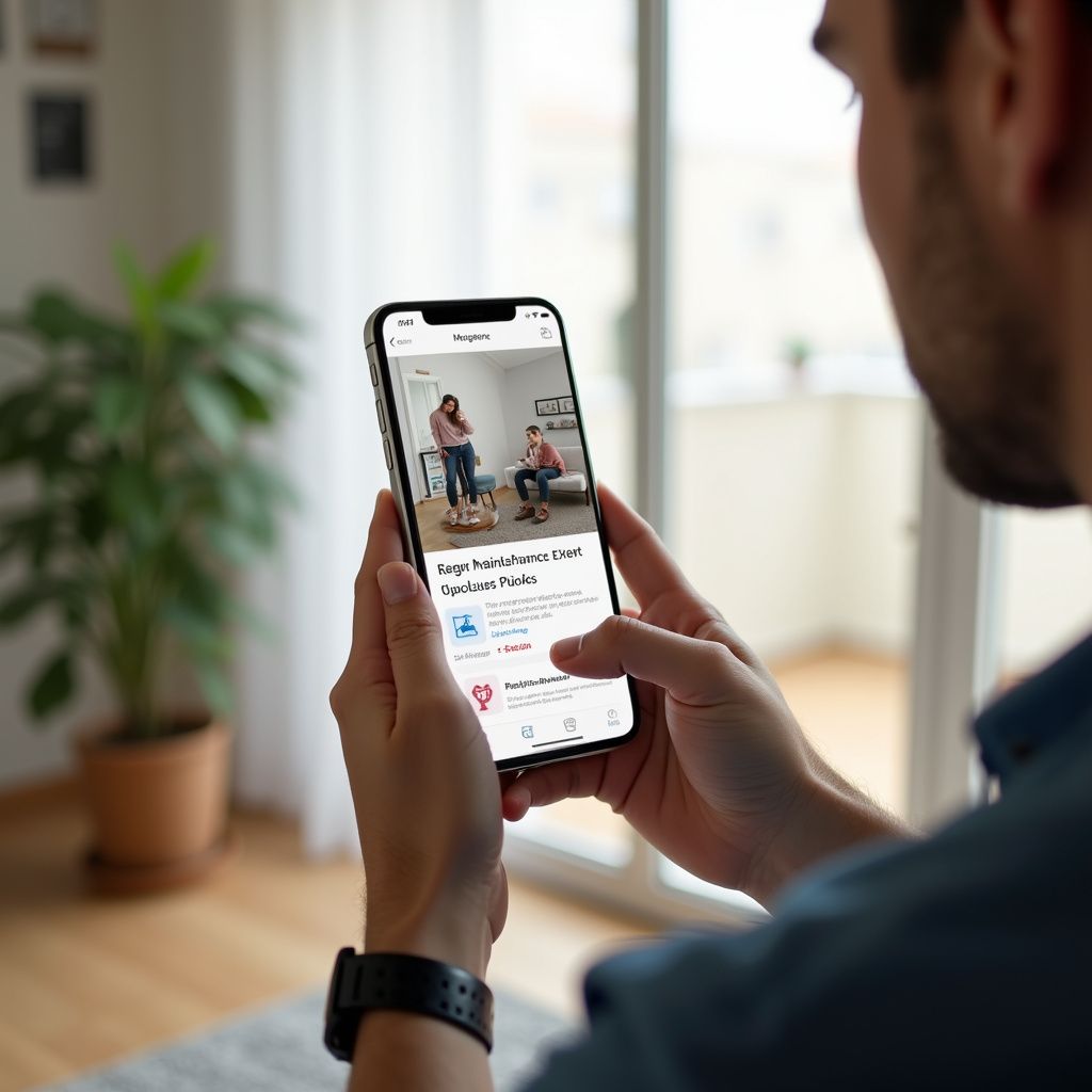 resident watching instruction video