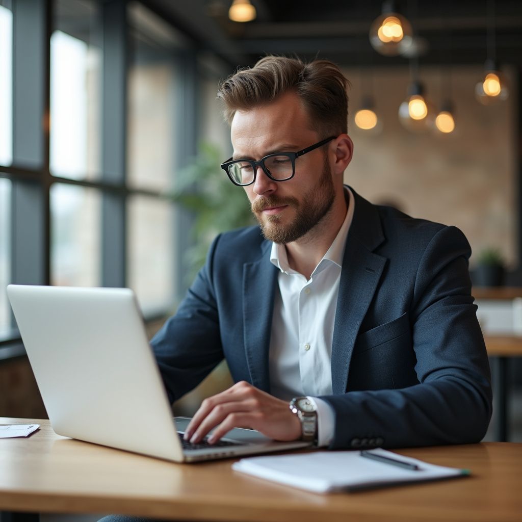businessman working on notebook