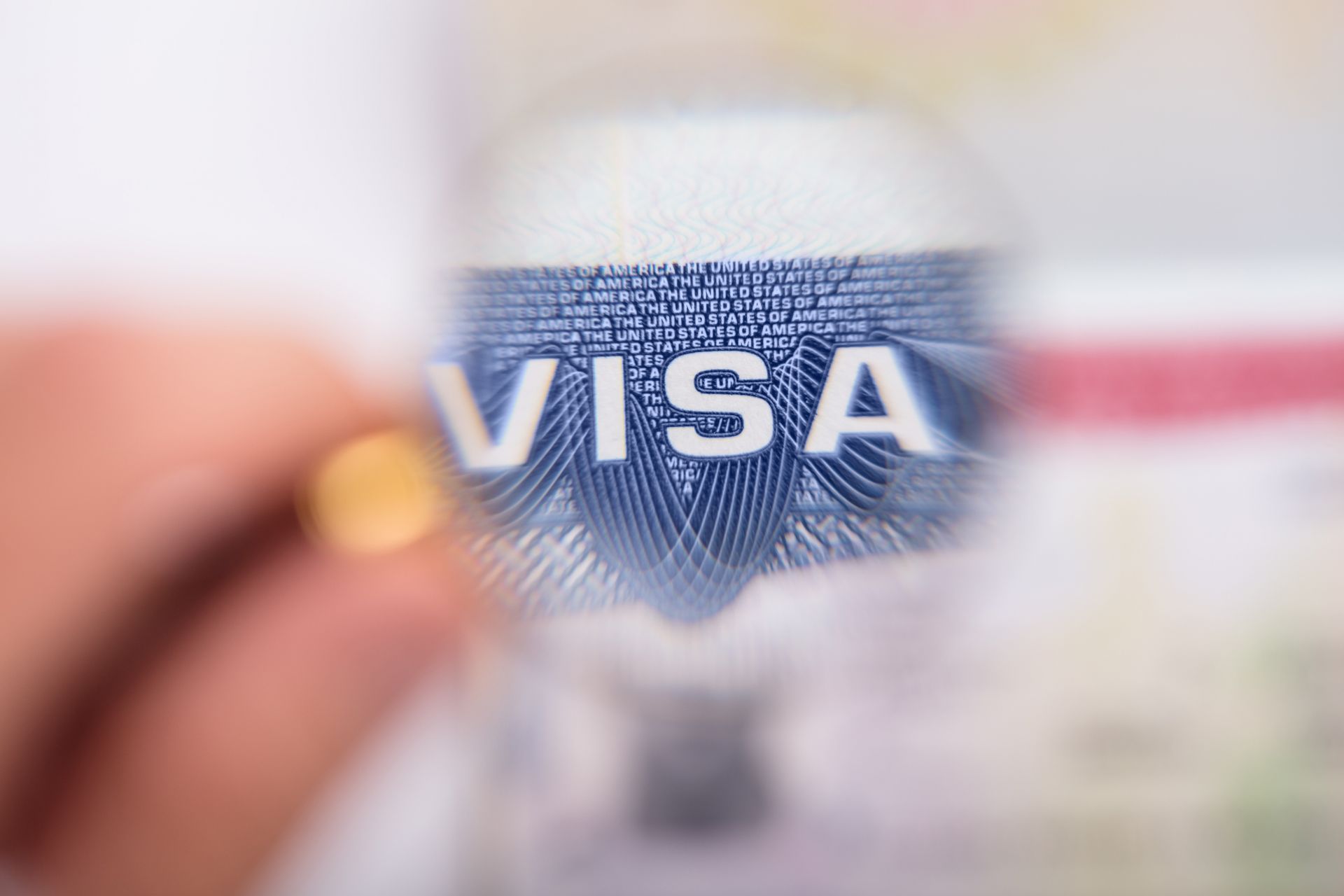 Magnifying glass focuses on the word 