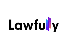 Lawfully logo: Black text with colorful abstract shape, suggesting legal services.