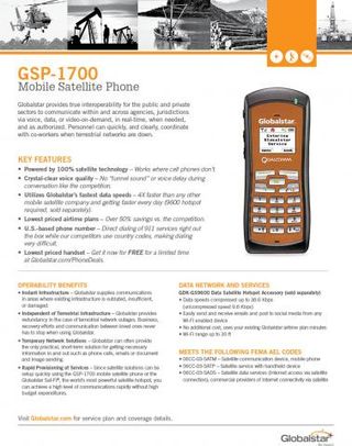 GSP1700 Globalstar, Sigma Marine Tarpon Springs, FL