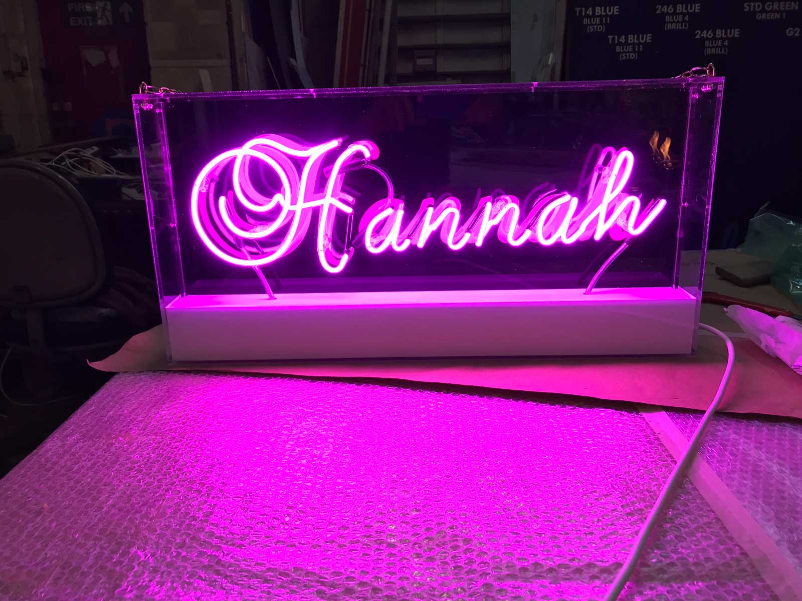 Hannah Box sign