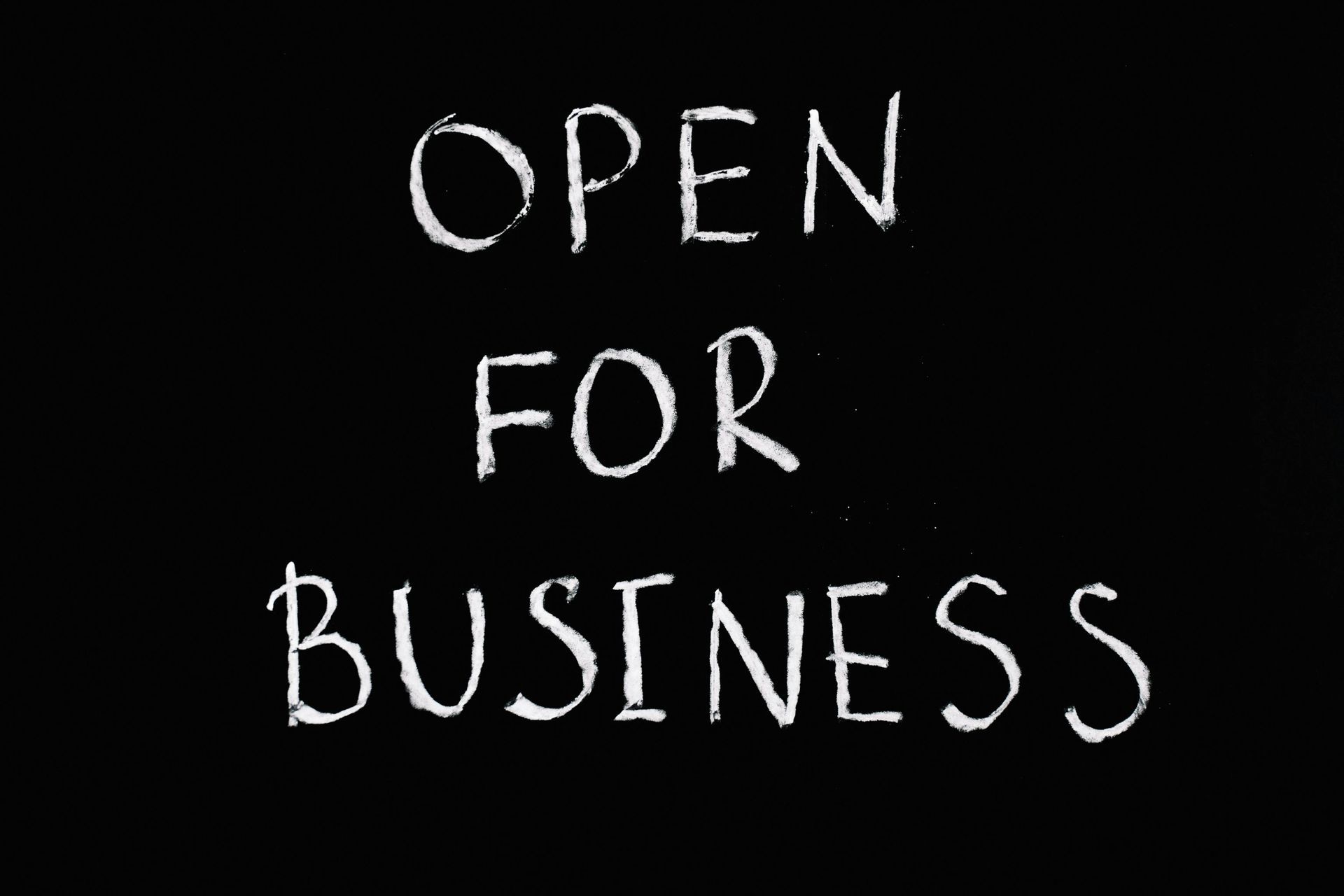 Open for business sign representing small business opportunity in Klamath Falls Oregon