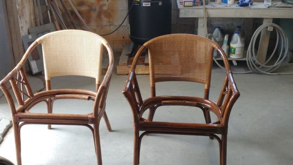 Wicker Furniture Restoration — Rattan Table and Chairs Near Swimming Pool in Naples, FL