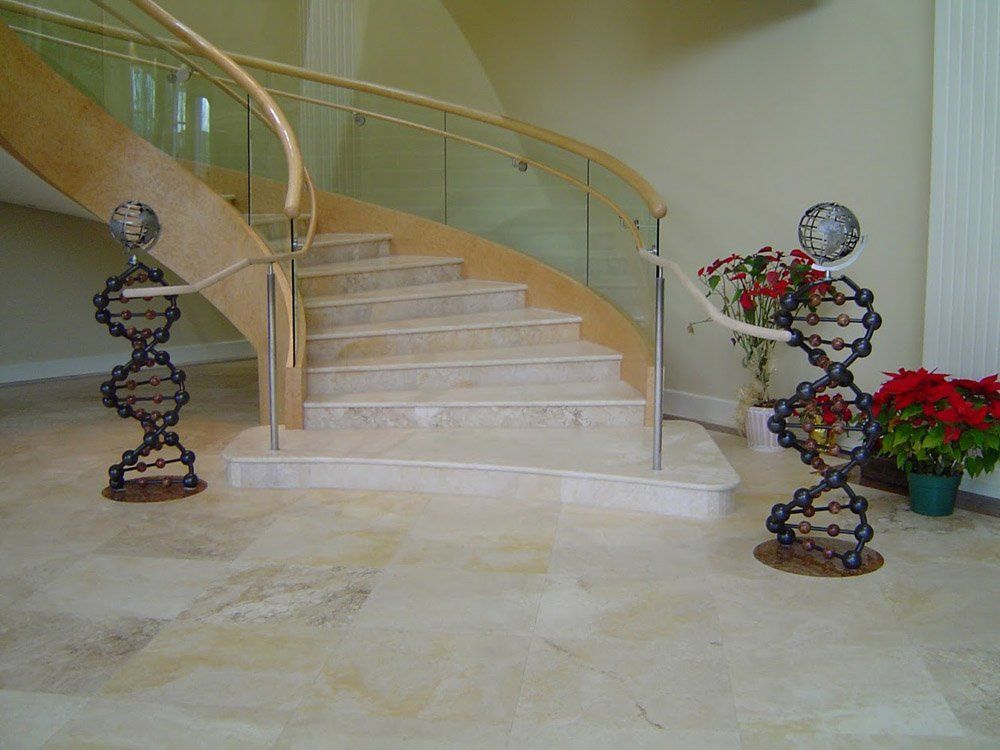 Stairway metal railing