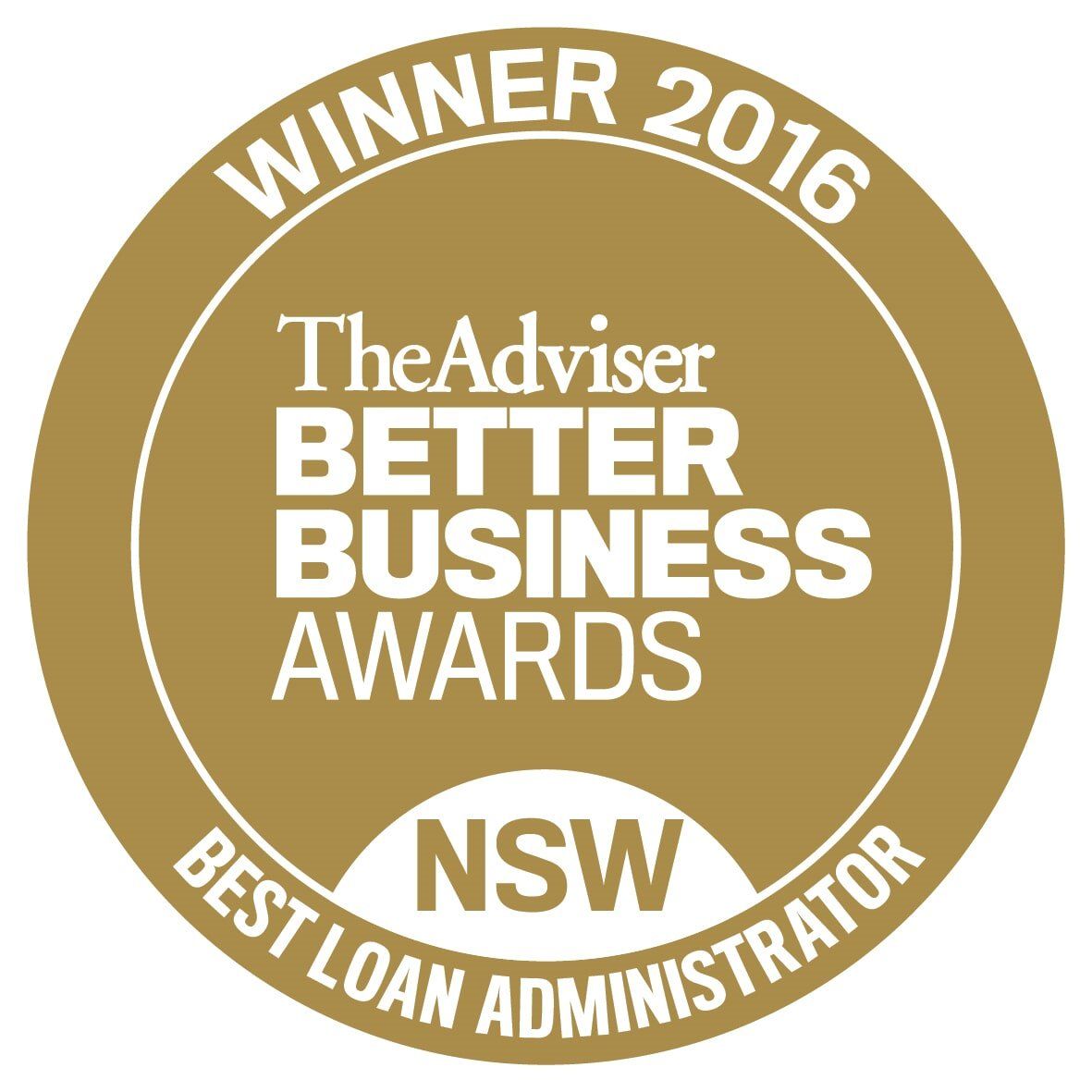 BBS AWARD SEAL Winner NSW 2016 Best Loan Administrator