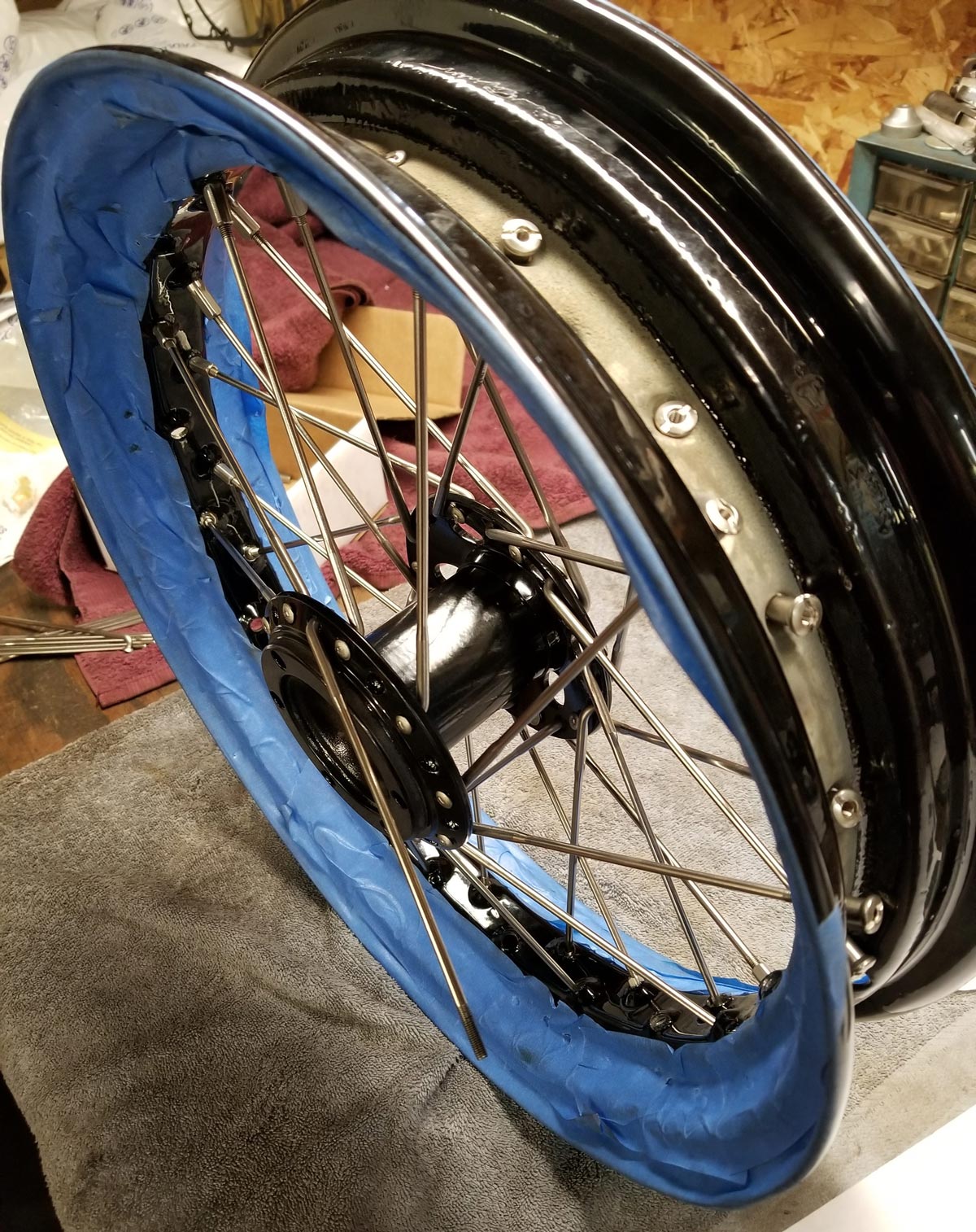 Motorcycle Blue Wheel Rim — Munnsville, NY — Hillside Motorcycle & Machine
