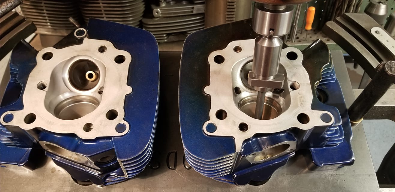 Blue Twin Cylinder Heads — Munnsville, NY — Hillside Motorcycle & Machine