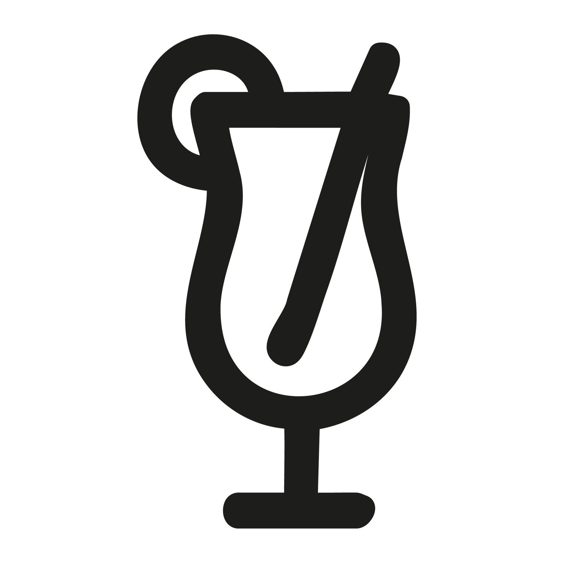 Un icono en blanco y negro de un vaso con una pajita dentro.