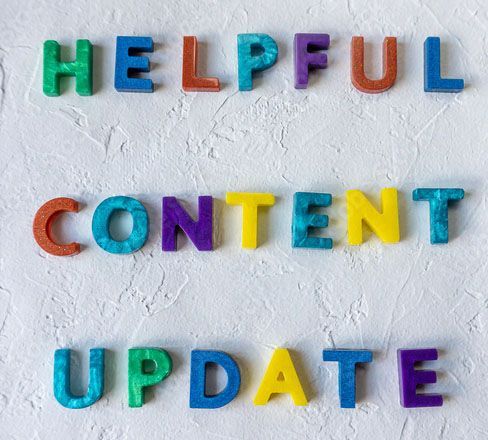 text saying helpful content update
