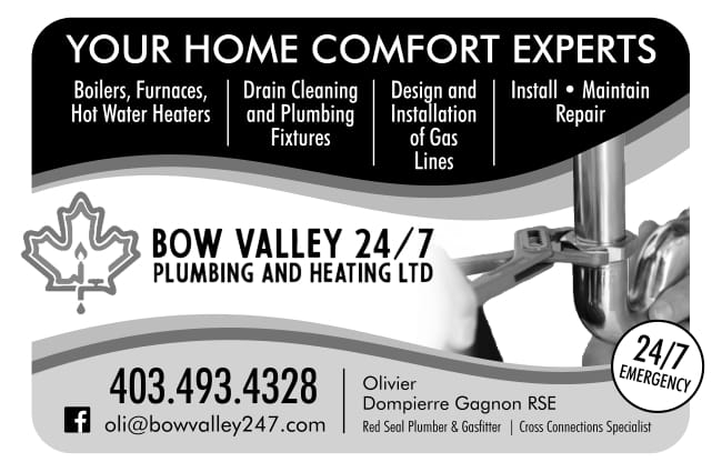 Bow Valley 24/7 for all your plumbing, heating, and gas fitting needs.