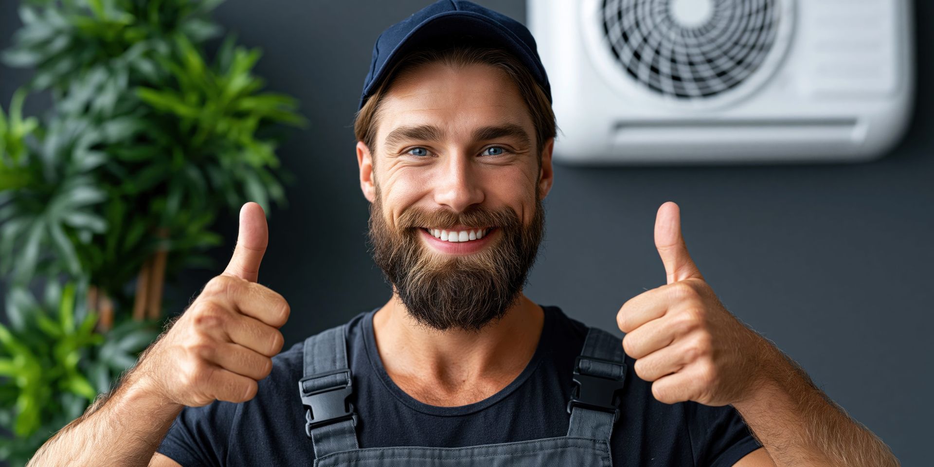 Male technician working on a HVAC system.