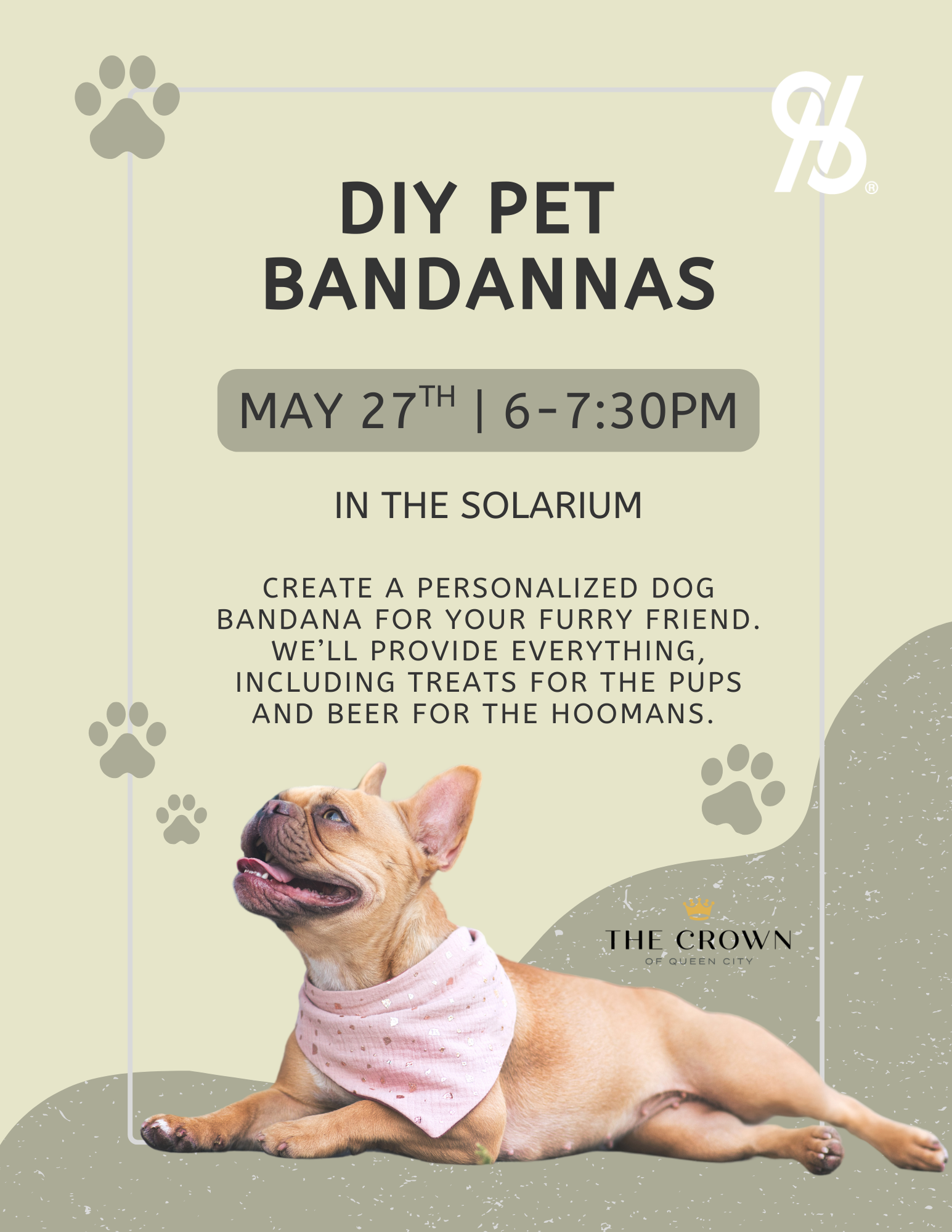 A dog is wearing a bandana on its neck.