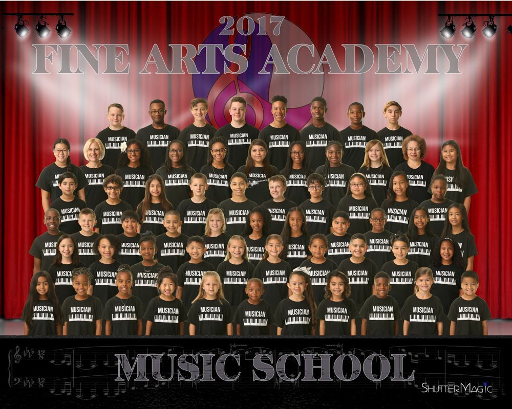 A group photo of the 2017 fine arts academy music school