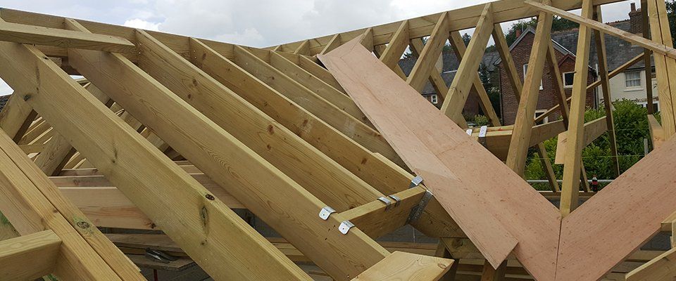 wood pitched roof