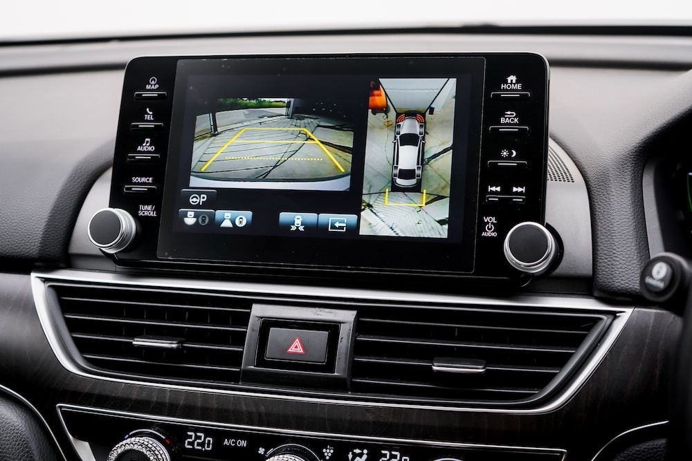 A Car Dashboard With a Rear View Camera on It — Crakka Windscreens in Old Bar, NSW