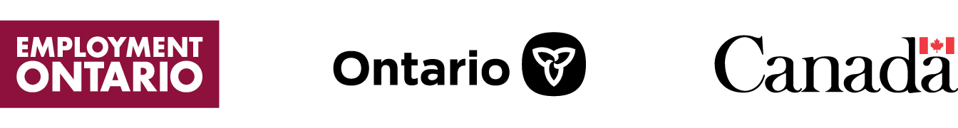 Employment Ontario, Government of Ontario, and Government of Canada Logos