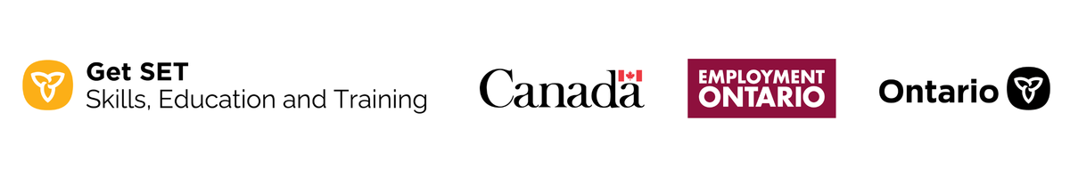 Employment Ontario, Government of Ontario, and Government of Canada Logos