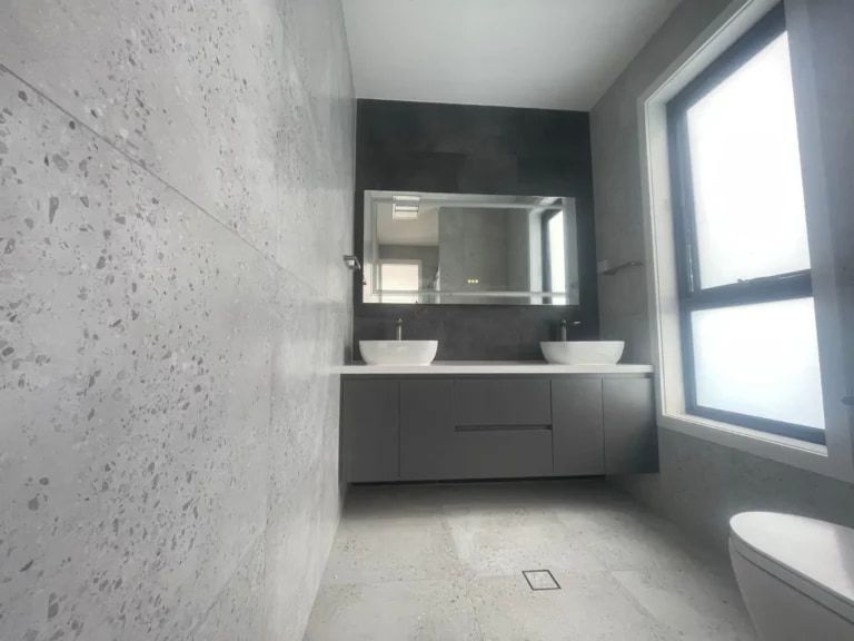 A Bathroom With Two Sinks And A Toilet — ASM Joinery In Fyshwick, ACT