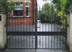Steel and iron fencing - Manchester, Lancashire - Mac Fabrications - metal entrance gate
